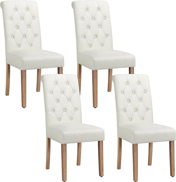Yaheetech Tufted Dining Chairs Set of 4 Button Parsons Diner Chair Upholstered Fabric Dining Room... | Amazon (US)