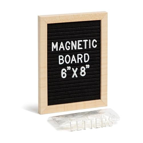 U Brands Small Black Felt Letter Board Sign, Magnetic, 6 x 8 in Wood Frame | Amazon (US)