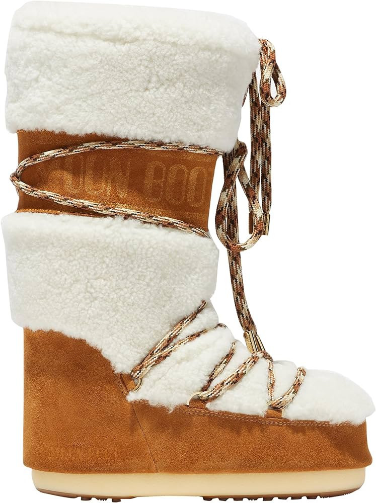 Amazon.com: Moon Boot, Icon Shearling Unisex Boots, 42/44, Whiskey/Off White : Luxury Stores | Amazon (US)