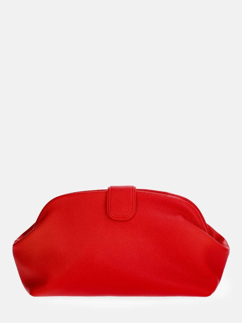 Free Assembly Women's Faux Leather Clutch Handbag, Red Engine | Walmart (US)