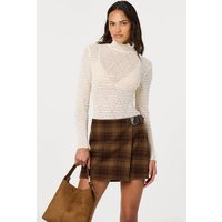 ASTR the Label | Harley Plaid Wrap Mini Skirt in Brown plaid | Size L | ASTR The Label (US)