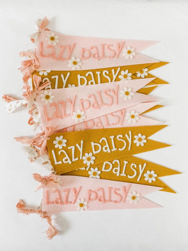 Lazy Daisy Pennant Flag | Etsy (US)