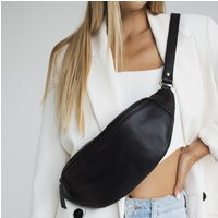 Black Leather Fanny Pack, Crossbody Bag , Large Hip Bag, Waist Minimal Travel Pouch, Hip Pack | Etsy (UK)