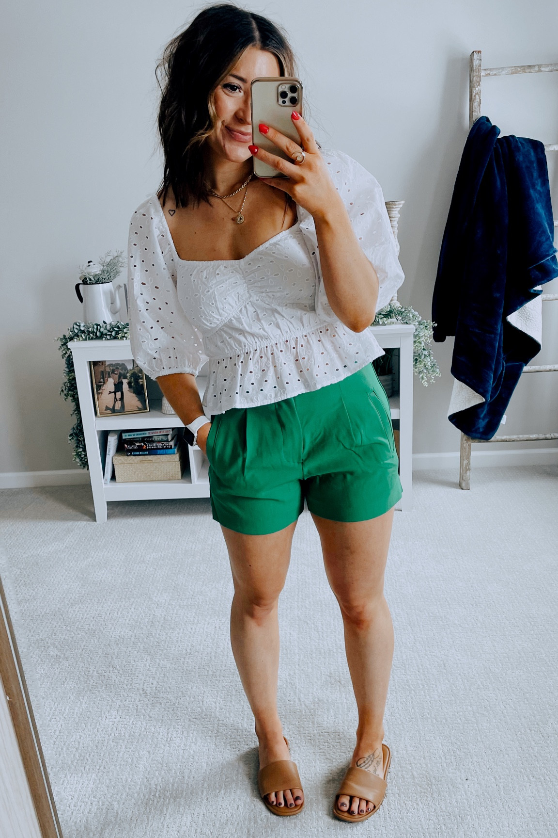 This might be one of my all time favorite tops I’ve bought! So flattering! Wearing a small in the top and 6 in the shorts!

Shorts aren’t available online yet so linking a similar pair! 

#LTKSeasonal #LTKunder50 #LTKstyletip
