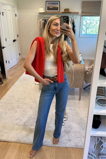 Headed to breakfast with Sezane so had to wear this bright red Sezane sweater ❤️

Sizes worn here:
Cardigan XS (TTS)
Tank XS (TTS)
Jeans 24 (TTS, stretchy)
Shoes 39.5 (TTS)

#LTKItBag #LTKShoeCrush #LTKStyleTip