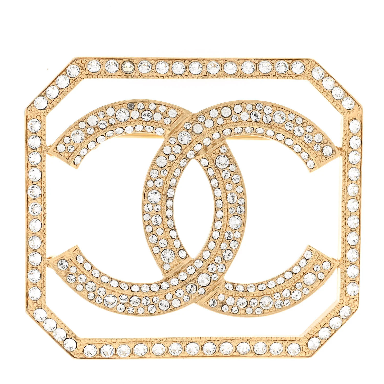 Crystal CC Brooch Gold | FASHIONPHILE (US)