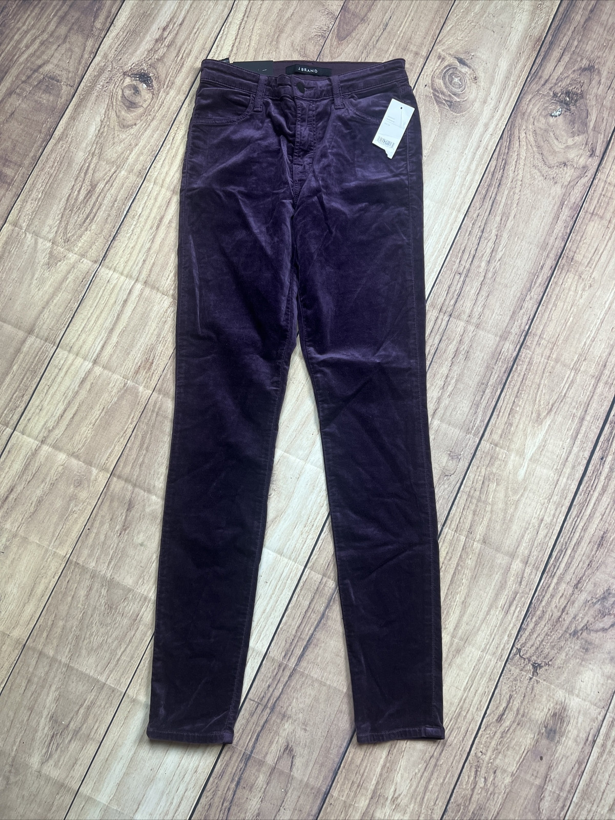 J Brand Maria High Rise Skinny Leg Aubergine Velvet Look Pants Women’s Size 26  | eBay | eBay US