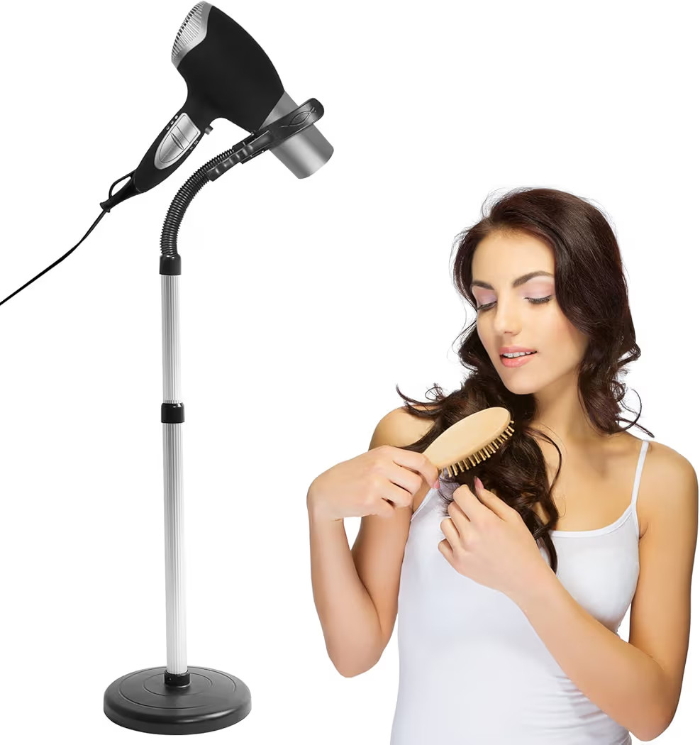 Hair Dryer Holder Stand, Height Adjustable, 360 Degrees Rotation, Removable Blow Dryer Bracket wi... | Amazon (US)