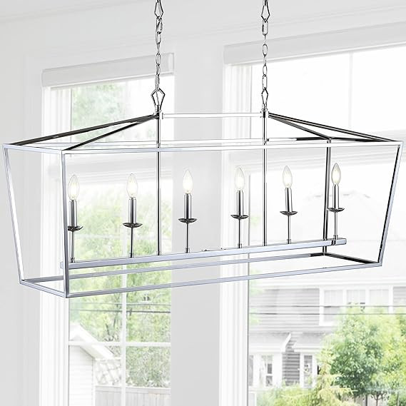 JONATHAN Y JYL7439C Pagoda Lantern Dimmable Adjustable Metal LED Pendant Classic Traditional Dini... | Amazon (US)