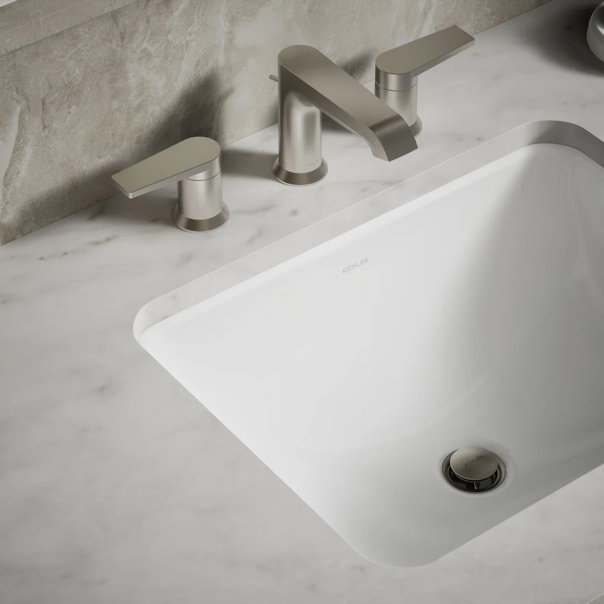 Caxton Kohler Rectangle 20-1/4" Undermount Bathroom Sink with Overflow K-20000-0 | Wayfair North America