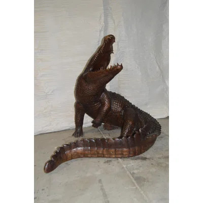 Crocodile fountain Bronze Statue - Size: 60"L x 44"W x 44"H. | Wayfair North America