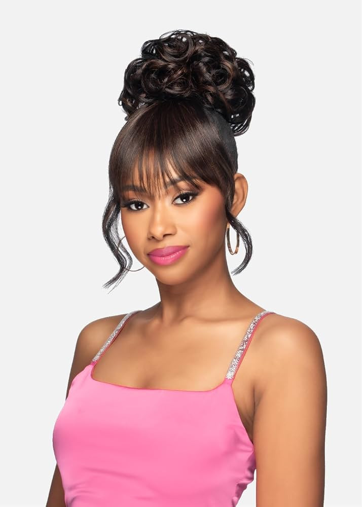 Vivica A. Fox BPB-HEAVEN, Bang & Bun, PIN CURL DOME w/BANG & SPIRAL CURL SIDES, Color 2 Dark Brow... | Amazon (US)