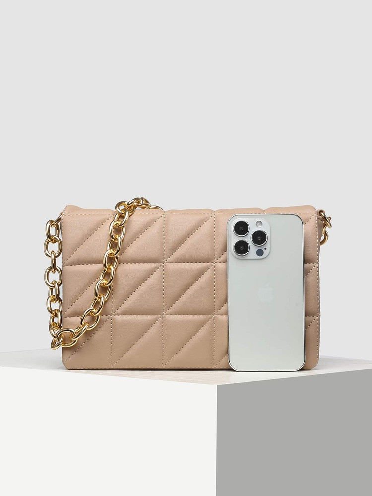 Quilted Flap Chain Shoulder Bag | SHEIN