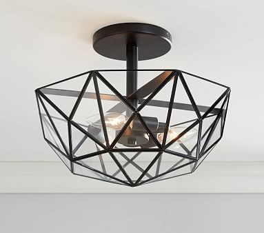 Metal And Glass Flushmount | Pottery Barn Kids