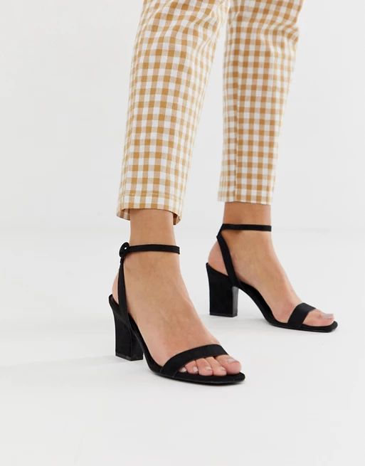Mango two part mid sandals in black | ASOS US