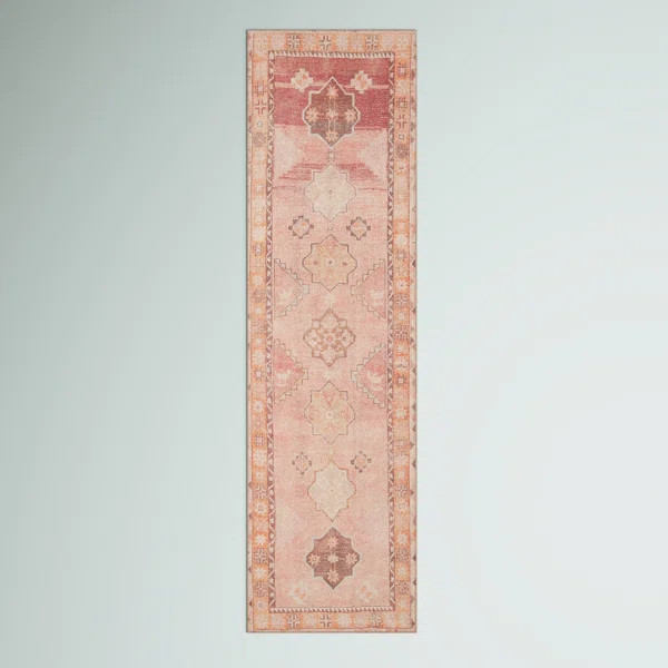 Coombs Machine Washable Performance Pink Rug | Wayfair North America