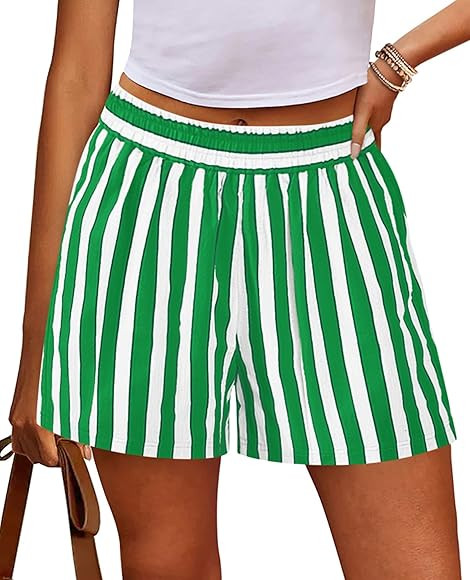PRETTYGARDEN Boxer Shorts For Women 2025 Summer Striped PJ Y2K Casual Cotton Pajama Lounge Sleep ... | Amazon (US)