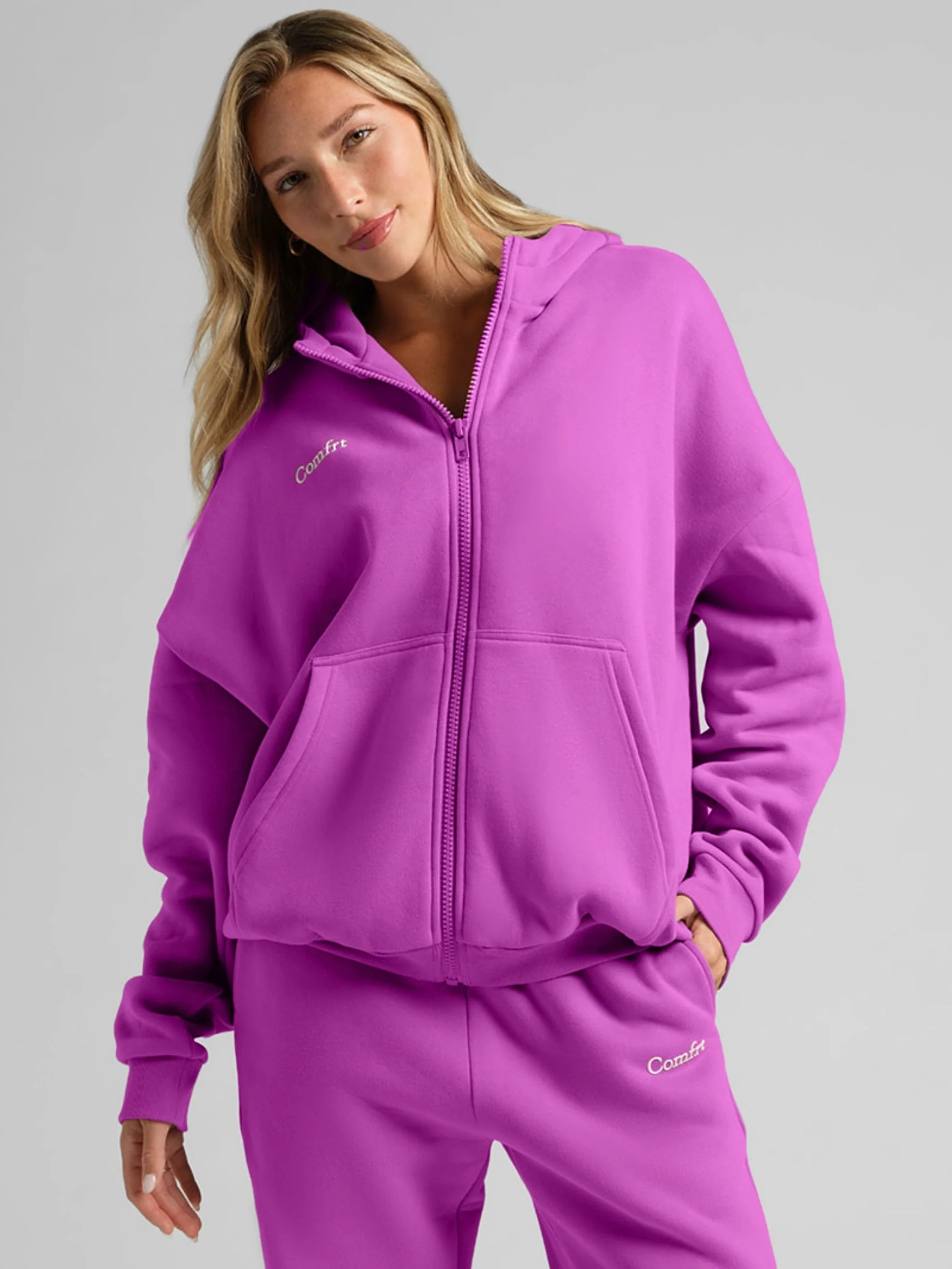Comfrt VIP Exclusive Cloud Zip Hoodie | Wild Berry | Oversized | XS | Comfrt