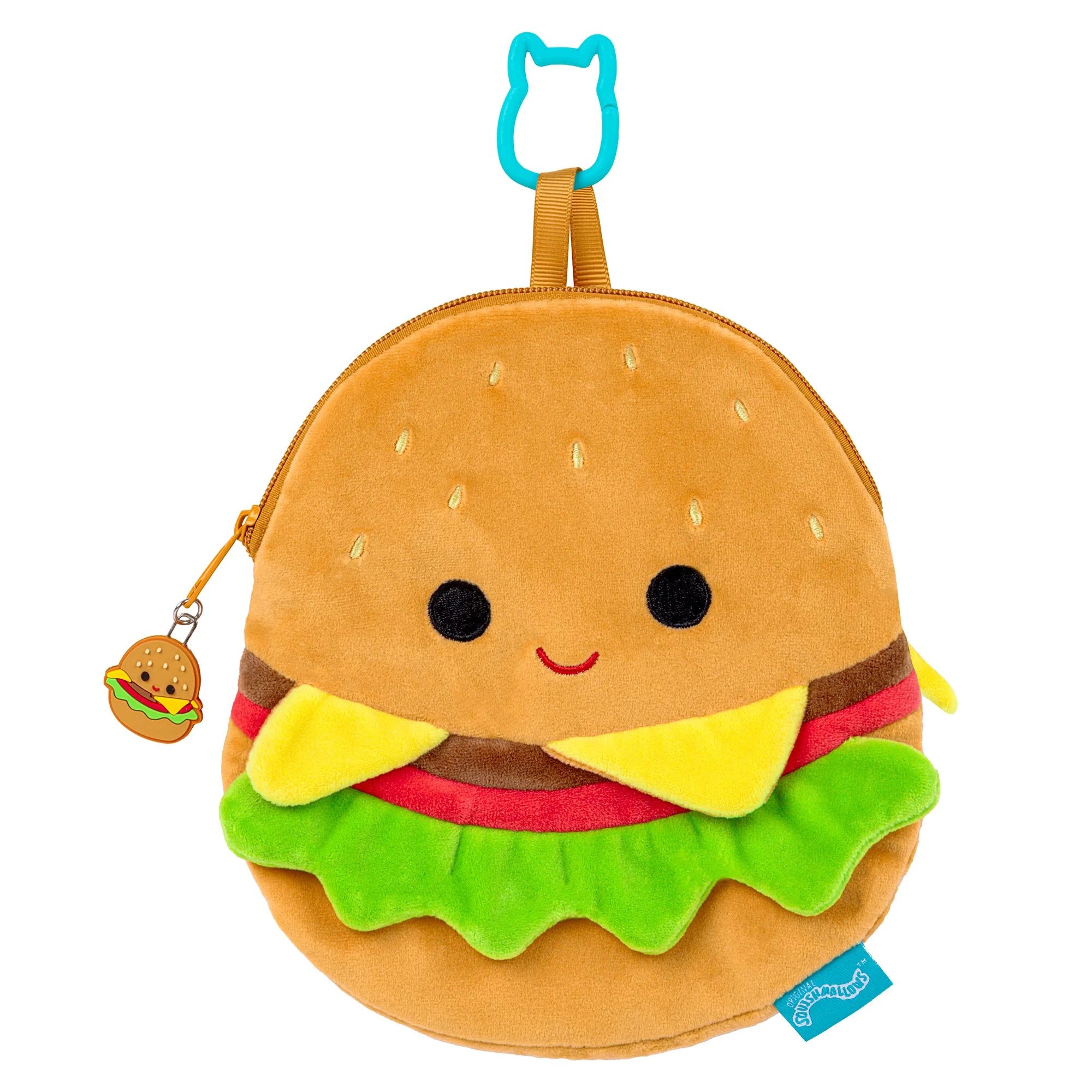 Squishmallows Carl The Cheeseburger Pencil Pouch, Includes Zipper Closure and Carabiner Clip | Walmart (US)