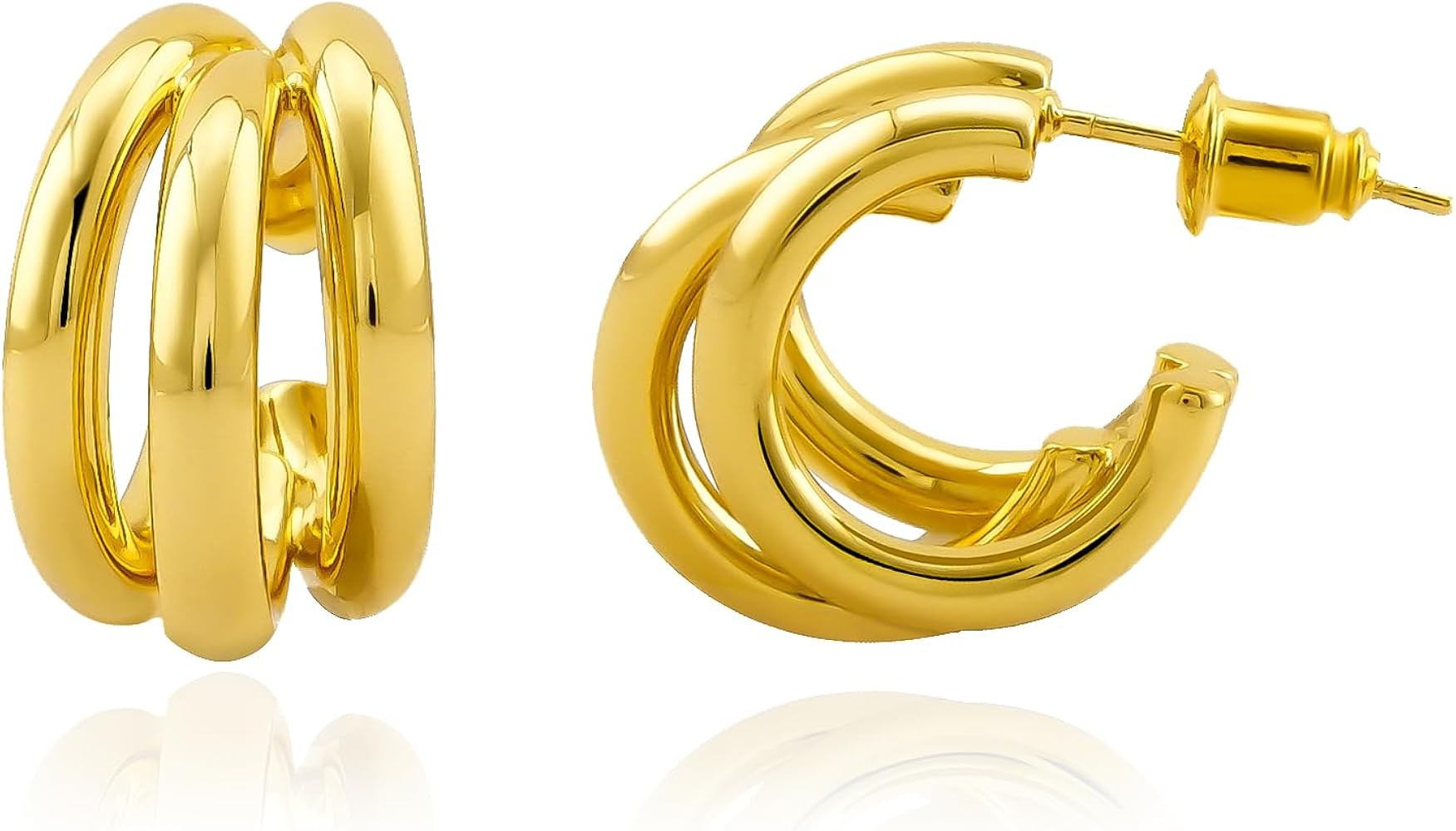 Chunky Small Knot Earrings Gold Silver Geometric Earrings for Women Dainty Gold and Silver Plated... | Amazon (US)