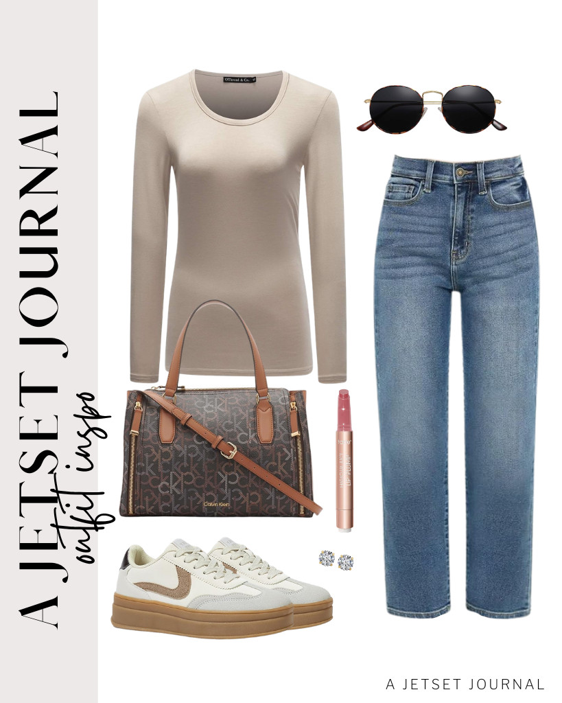 You can also pair this apricot long-sleeve top with KDF cropped jeans and wear these LUCKY STEP platform fashion sneakers. Calvin Klein’s satchel handbag goes well with this outfit, too! Finish the look with SOJOS polarized sunglasses and the tarte Maracuja Juicy Lip Plump. 

 #LTKSeasonal #LTKSaleAlert #LTKTravel