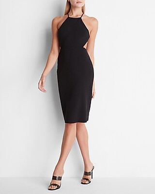 Body Contour High Neck Side Cutout Sheath Dress | Express