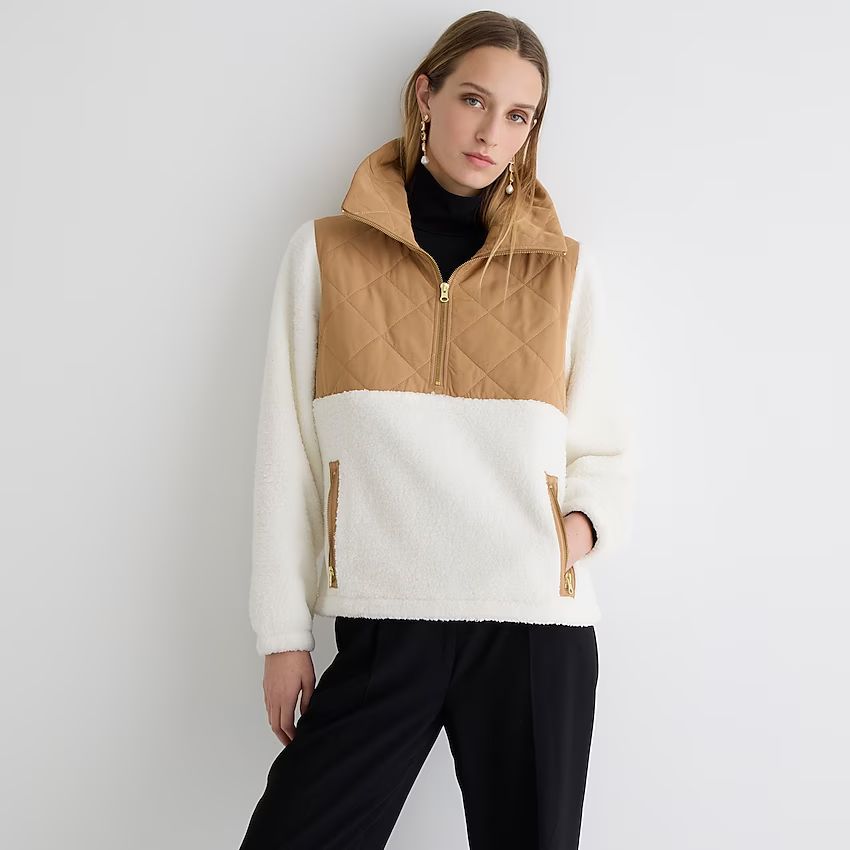 newQuilted sherpa fleece half-zip pulloverItem BM731$128.00-$138.00$64.50-$69.50or 4 payments of ... | J.Crew US