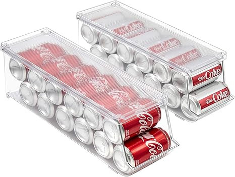 Sorbus Soda Can Organizer for Refrigerator Stackable Can Holder Dispenser with Lid for Fridge, Pa... | Amazon (US)