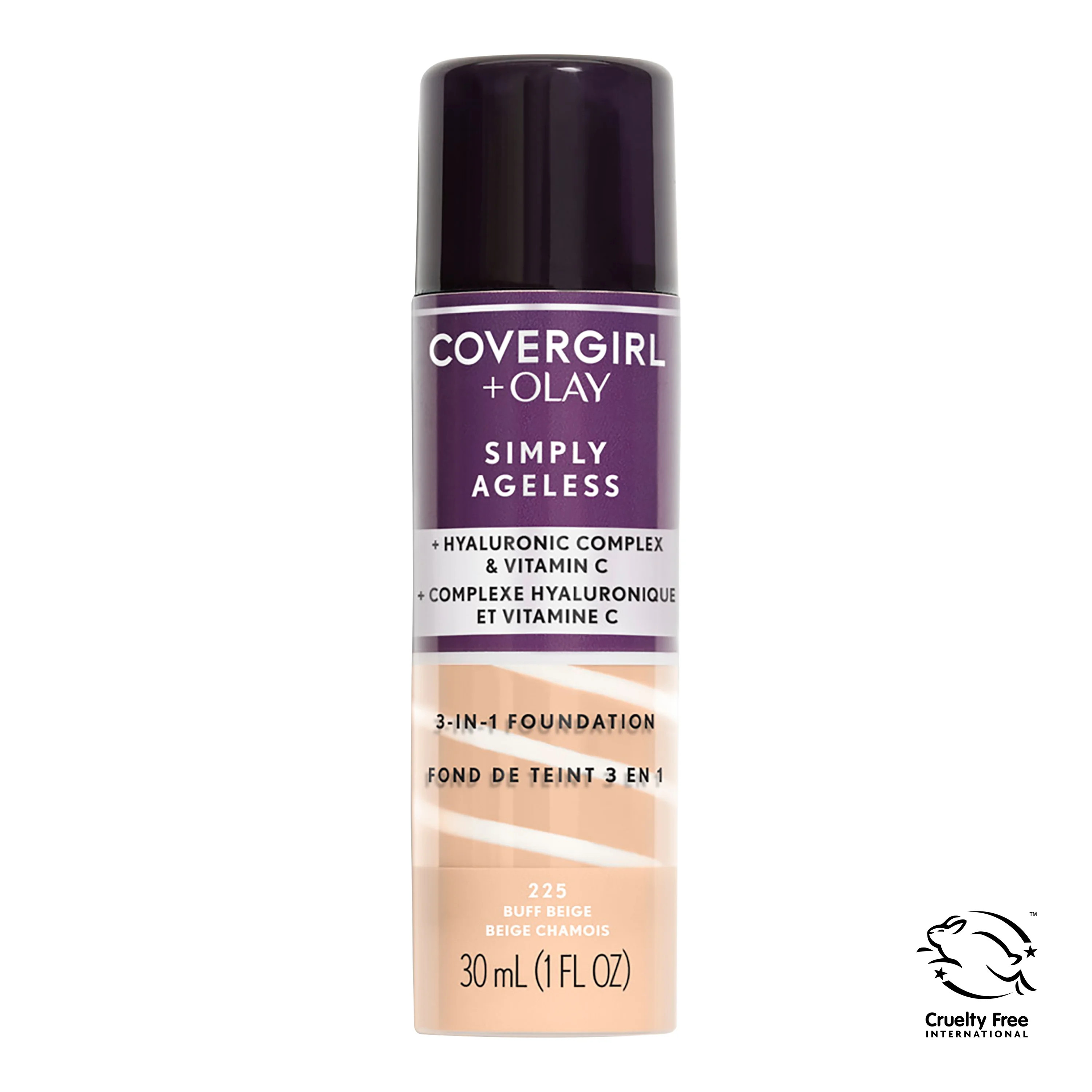 COVERGIRL + OLAY Simply Ageless 3-in-1 Liquid Foundation, 225 Buff Beige, 1 fl oz | Walmart (US)