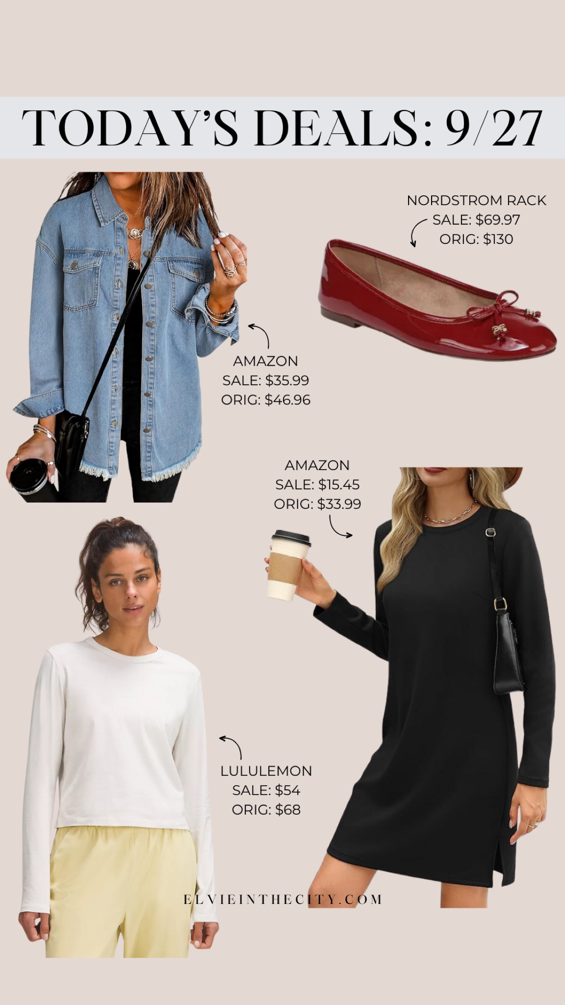 Today’s deals include a denim shirt jacket from Amazon, Sam Edelman red ballet flats from Nordstrom Rack, a long sleeve tee from Lululemon, and a casual long sleeve dress from Amazon (be sure to click the coupon and redeem the code to get the full savings).

Deal of the day, ootd, daily deal, athleisure, fall outfit, fall shoes, fall jacket

#LTKStyleTip #LTKFindsUnder50 #LTKSaleAlert