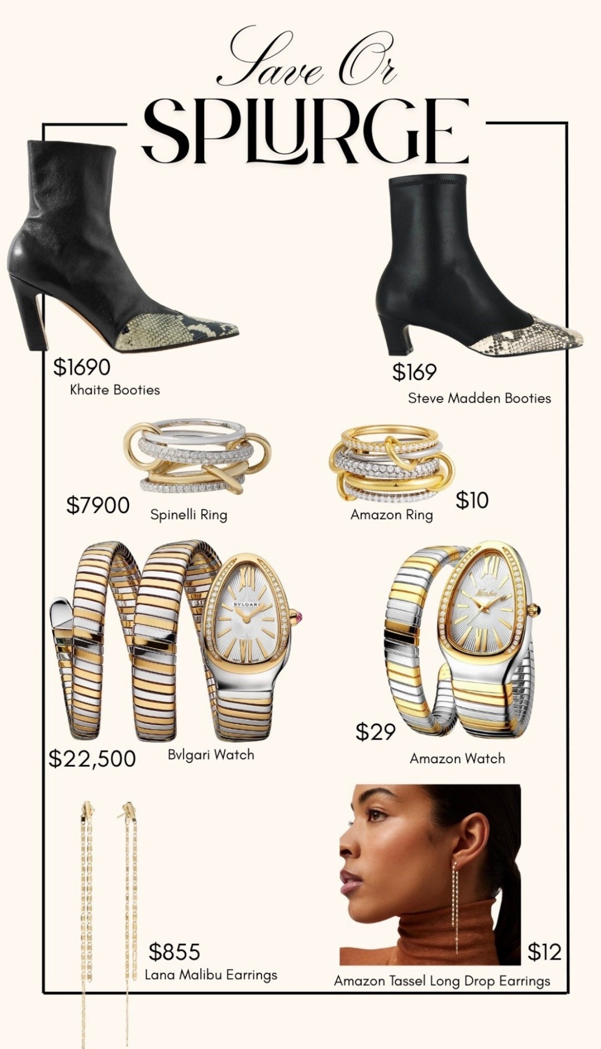 Save or Splurge! 
Designer lookalike booties, rings, watches & earrings!! 

Save or Splurge, Lookalikes, Watch, Rings, Earrings, Boots, Booties, Amazon Finds, Black Friday, Cyber Monday, Sale Alert, Emily Ann Gemma

#LTKSeasonal #LTKSaleAlert