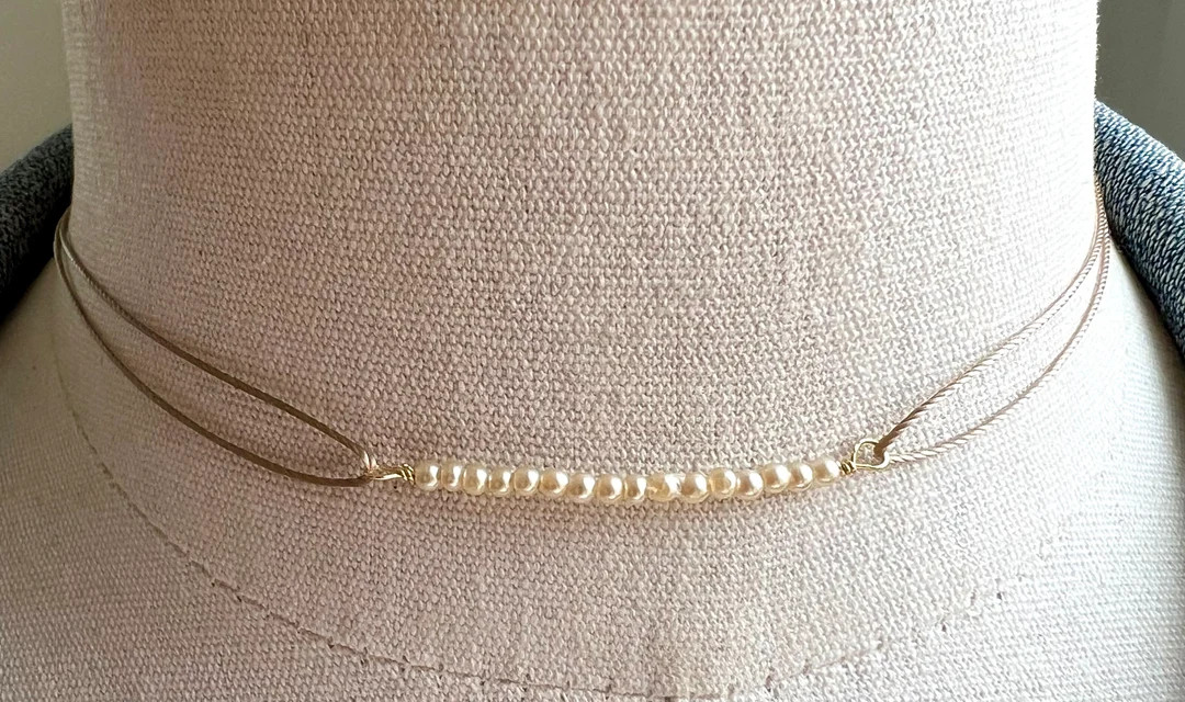 Dainty Faux Seed Pearl Choker: Romantic Wedding Necklace | Etsy (US)