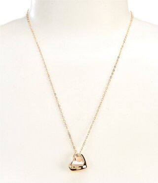 Simplicity Delicate Chain Polished Heart Short Pendant Necklace | Dillard's | Dillard's