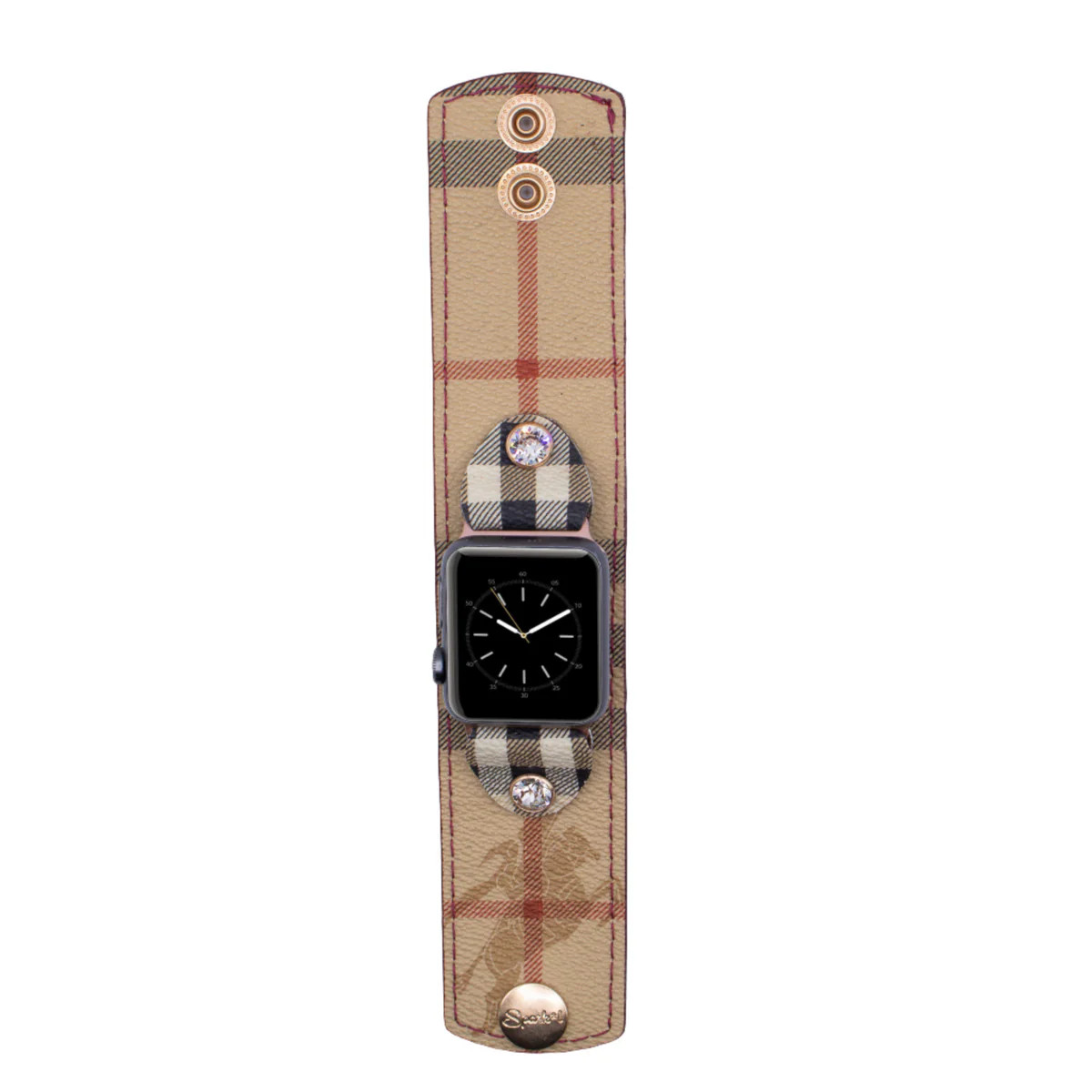 Upcycled Burberry Coated Canvas Cuff Watchband | Sparkl