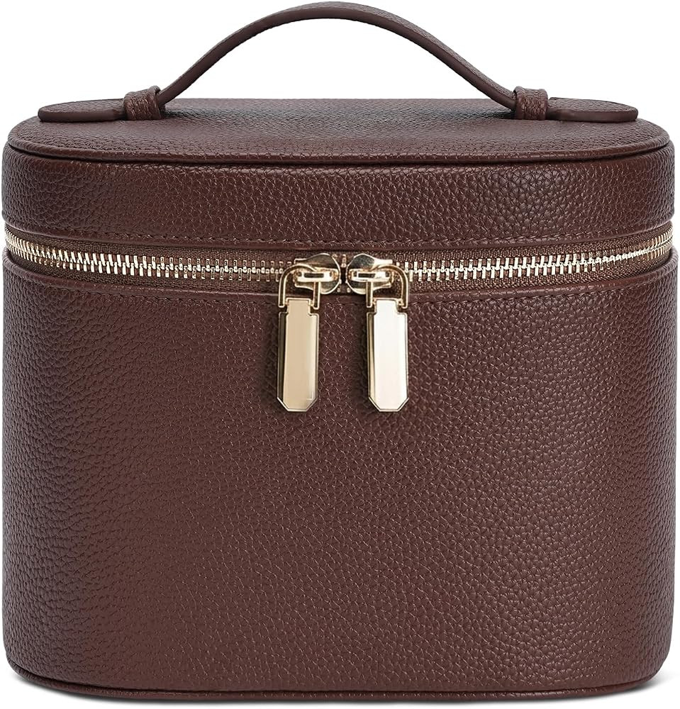 Makeup Bag, Travel Make up Case with Compartments and Handle, Portable Cosmetic Organizer Bags,To... | Amazon (US)