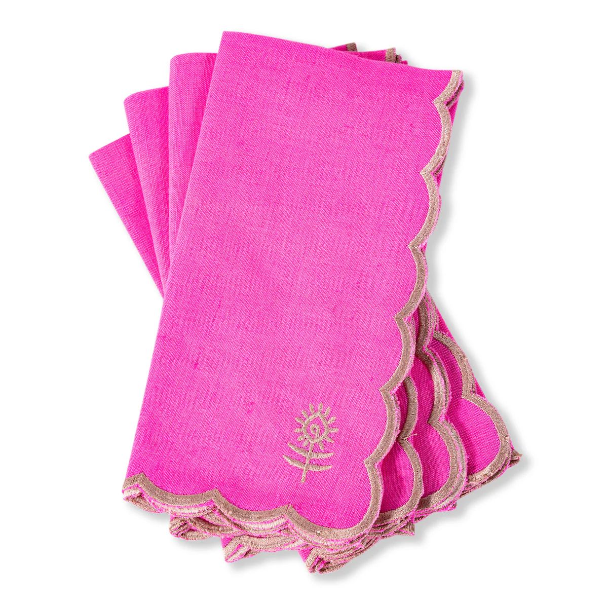 Furbish Studio - Icon Linen Napkin S/4 - Hot Pink + Khaki | Furbish Studio