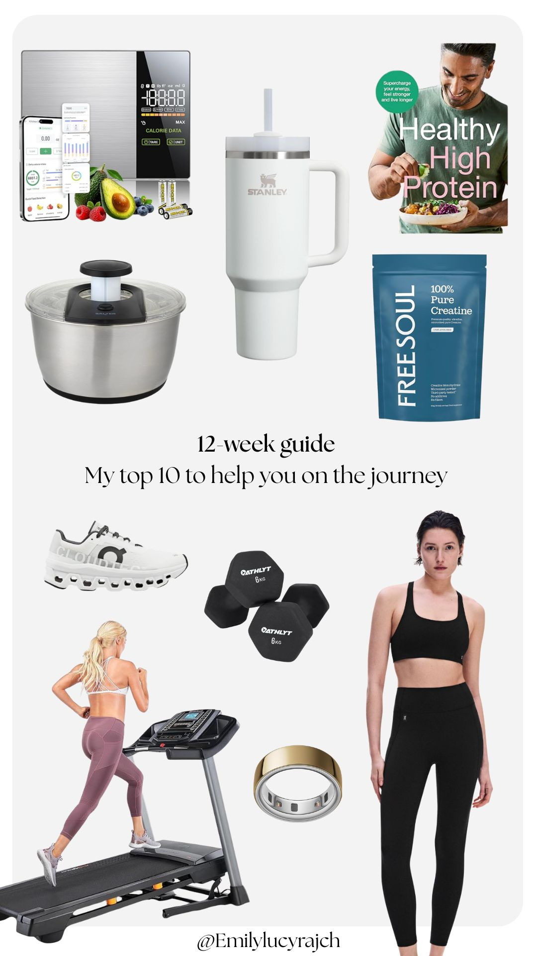 My top x10 to help you with my 12-week guide 🙌 


Fitness journey essentials, smart body scale, Stanley tumbler, high protein cookbook, creatine powder, salad spinner, running shoes, dumbbells, black gym leggings, home workout, home gym essentials, wellness routine, activewear basics, Workout motivation, health and fitness

#LTKuk #LTKsummer #LTKfitness