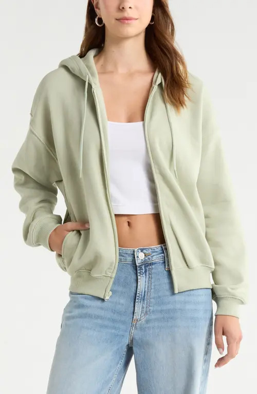 BP. Bubble Zip Hoodie in Green Desert at Nordstrom, Size Xx-Small | Nordstrom