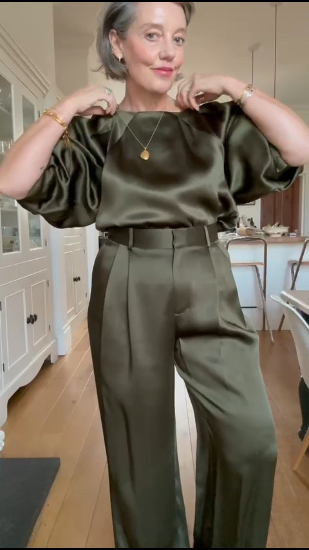 Styling 🫒& gold 
My Co ord is now 15% off
Wearing a 12 in both. I’m usually a 12 top and 14 bottom so a little generous. 
Air&grace shoes true to size
Monica Vinader jewellery on sale 


Green outfit, autumn fashion, coord, transitional style, outfit ideas, evening outfit, party wear, festive outfit ideas 

#LTKstyletip #LTKuk #LTKautumn