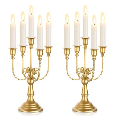 Candelabra Candle Holder - Candle Holders For Candlesticks Set Of 2 Metal Candelabrum Stand | Wayfair North America
