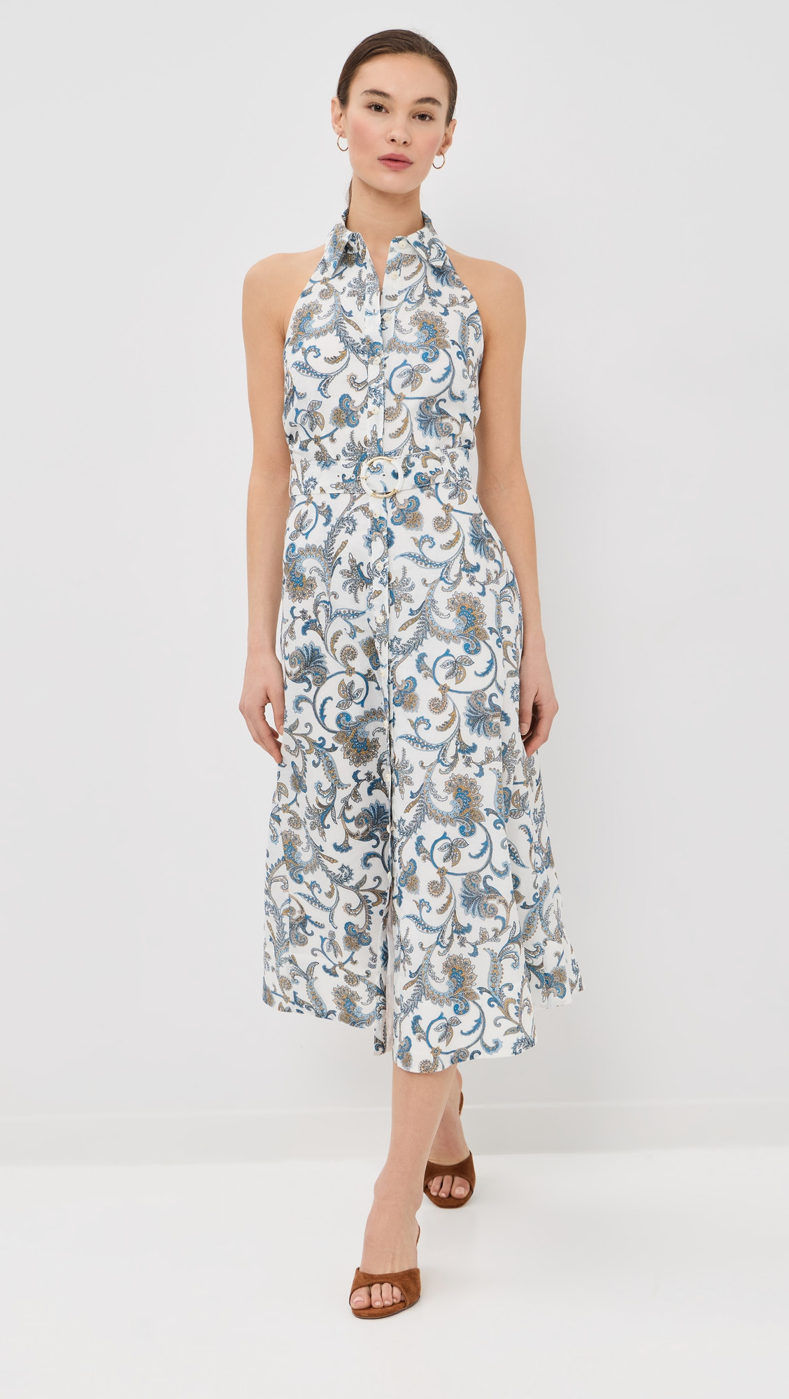Veronica Beard Mackey Dress with Smocking Dove Multi 4 | Shopbop