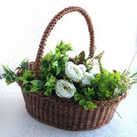 Handmade Wicker Basket.large Oval Basket With Handle.easter Eggs Hunter Basket.brown Rustic Wedding Basket.eco-Friendly Basket.gift Basket | Etsy (US)
