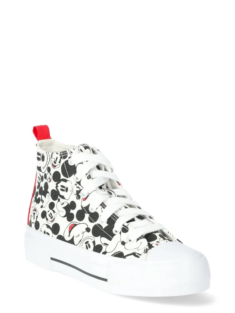 Disney Women's Mickey Mouse High-Top Lace-Up Sneakers | Walmart (US)