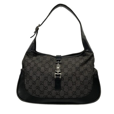 Auténtico Bolso de Hombro GUCCI Jackie, Patrón GG 963 Cuero Jacquard Negro | eBay US