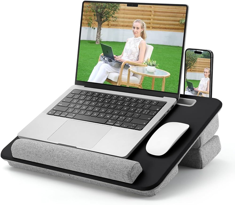 Adjustable Laptop Lap Desk, Lap Desk with Cushion, Storage Function, Cubbies for Home Office Adul... | Amazon (US)