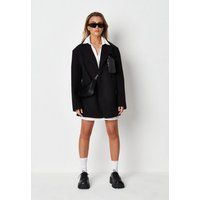 Black Oversized Boyfriend Blazer Coat | Missguided (US & CA)