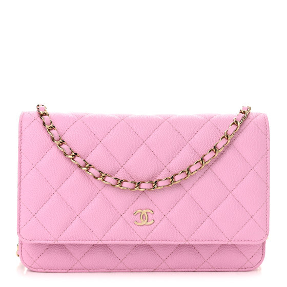Caviar Quilted Wallet on Chain WOC Pink | FASHIONPHILE (US)