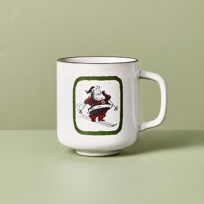 12.5oz Holiday Mug Skiing Santa - Hearth & Hand™ with Magnolia | Target