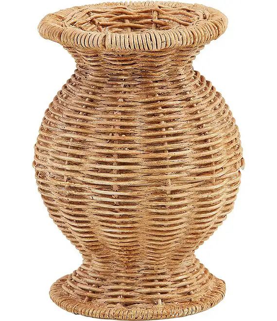 Mud Pie White House Wide Resin Basket Weave Vase Decor | Dillard's | Dillard's