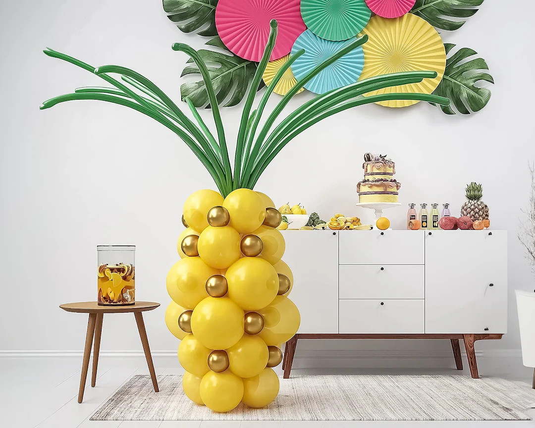 Pineapple Balloon Kit 64 Pcs Pineapple Balloon for Tropical Luau, Aloha Party Decorations, Hawaii... | Etsy (US)